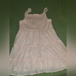 Peach thick strapped ruffled summer dress